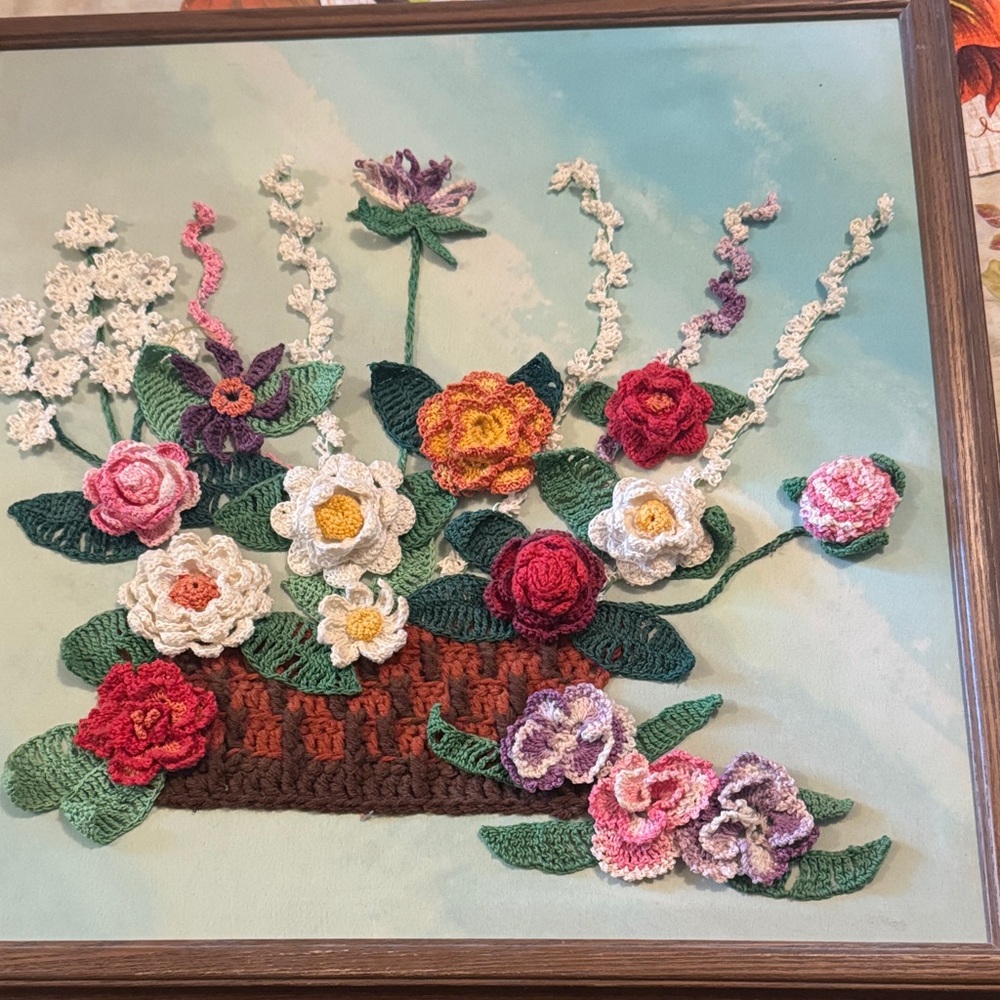 Floral Crochet Wall Art